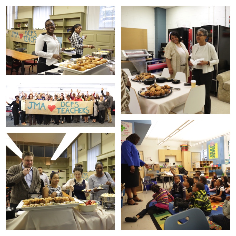 Adopt-a-School partners at JMA Solutions support teachers and engage students at Amidon-Bowen Elementary and Jefferson Middle School Academy.