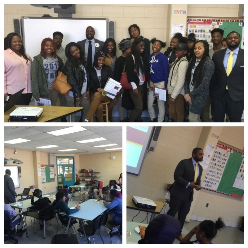 Adopt-a-School partners Washington Metropolitan High School and P.E.N. DMV during a workshop on college access.
