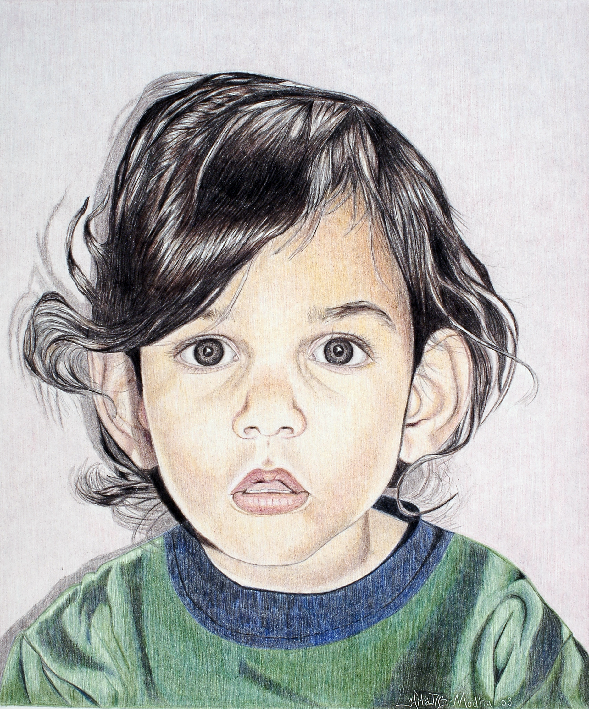 Portrait in colored pencil