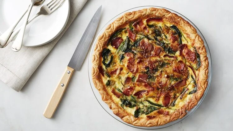 Bacon and Spinach Quiche / SEO Recipe