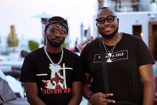 Waves Pool Party in Hollywood! @timiadeyeba &amp; @iamshizzi &mdash;&mdash;&mdash;&mdash;&mdash;&mdash;&mdash;&mdash;&mdash;&mdash;&mdash;&mdash;&mdash;-Egyptian Pyramid Pendant paired with the Gold &ldquo;Embrace Africa&rdquo; Pendant worn by Timi .