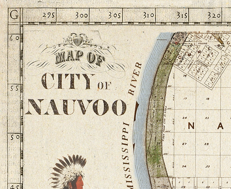 1844 Chief Keokuk Nauvoo Map Latter Day Saint Art