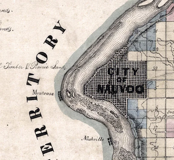 1840 Nauvoo Map Home Office Decor Latter Day Saint Art