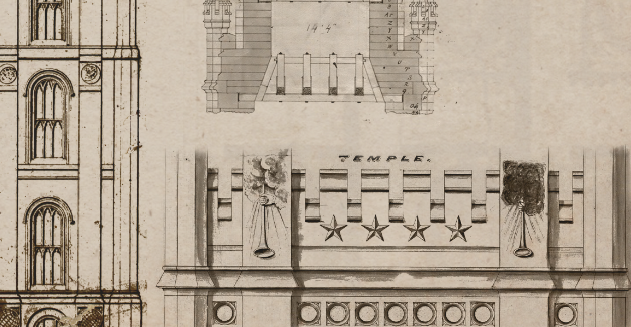 1853 Salt Lake Temple Blueprints - Latter Day Saint Art