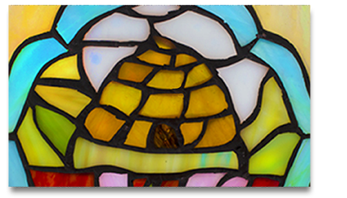 Temple Recommend Holder stained glass beehive LDS Mormon