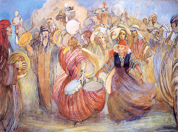 Minerva Teichert Art Love Story, 1950–51, oil on masonite. Brigham Young University Museum of Art