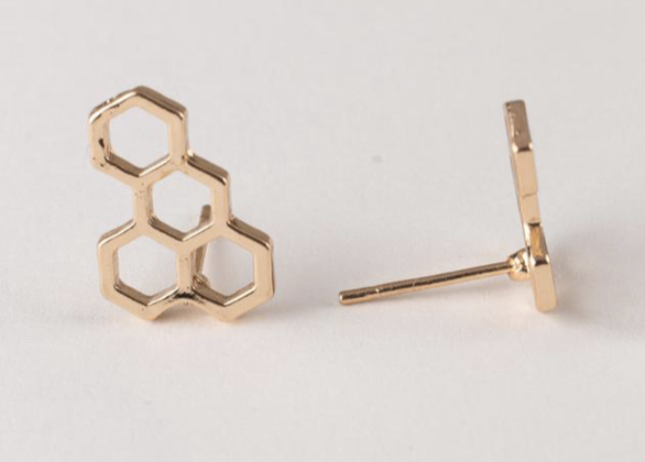 Bees Honeycomb Earrings