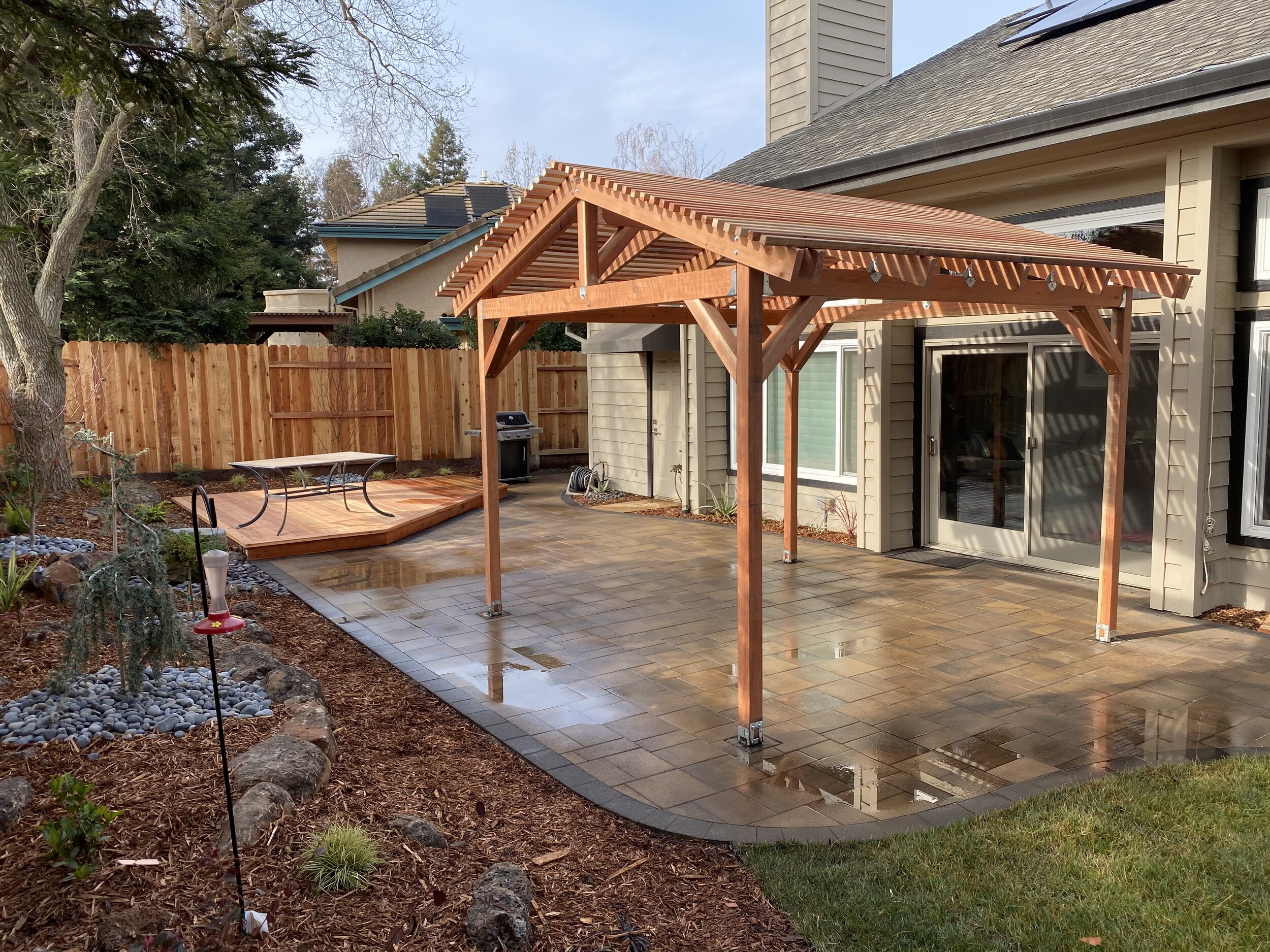  Shade structure and decking to match. 