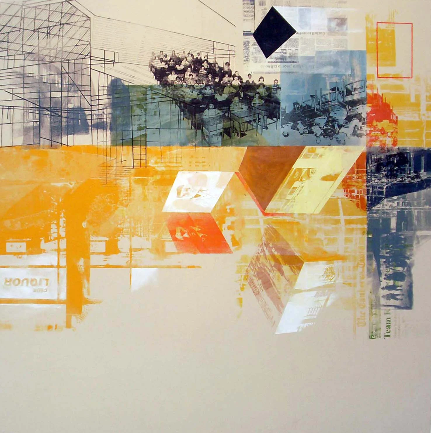 Strange Encounters , 150 x 150cm, acrylic on canvas, 2009