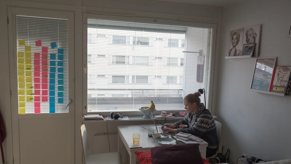 Kugge bland alla post-it lappar