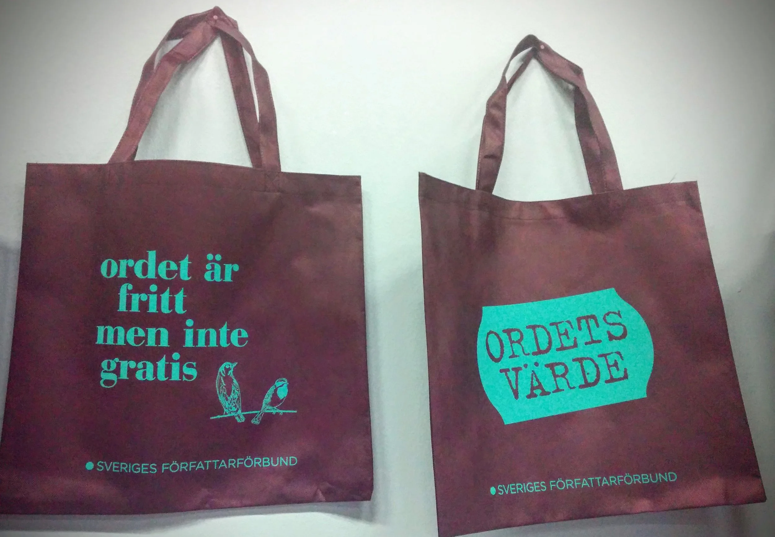 Fina kassar på bokmässan i Göteborg.