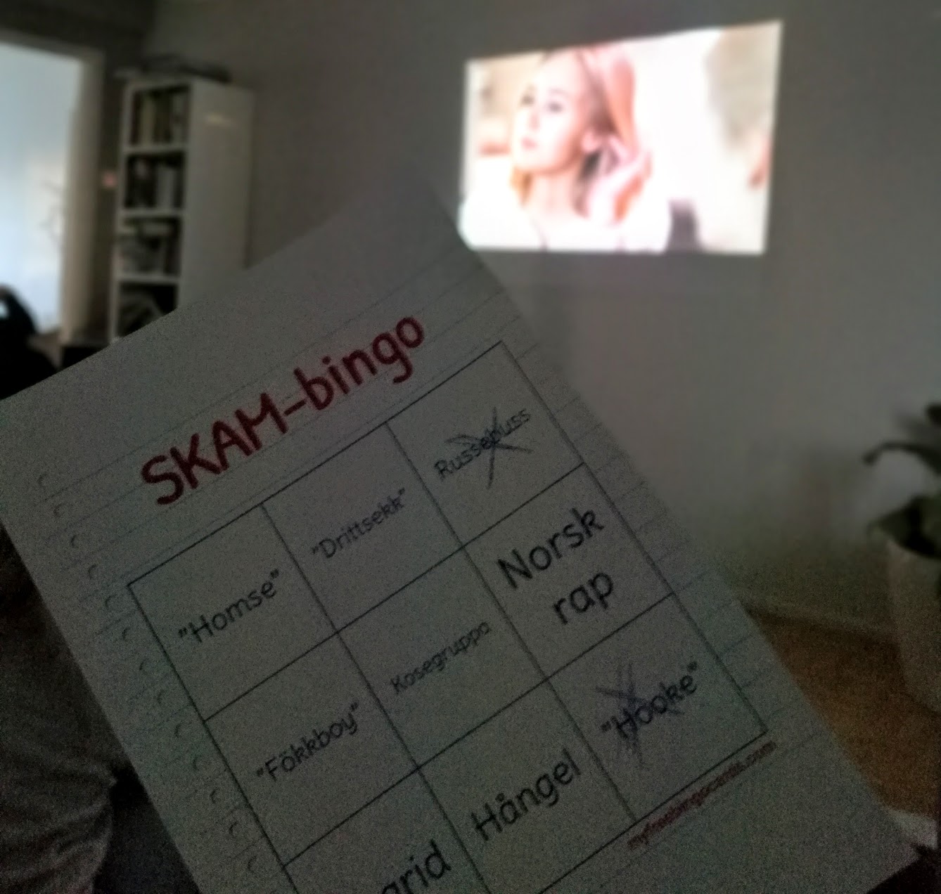 För några veckor sen hade i Skam-kväll hos Poppe med tillhörande bingo!
