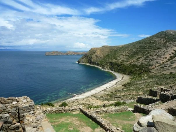 Titicacasjön i Bolivia.