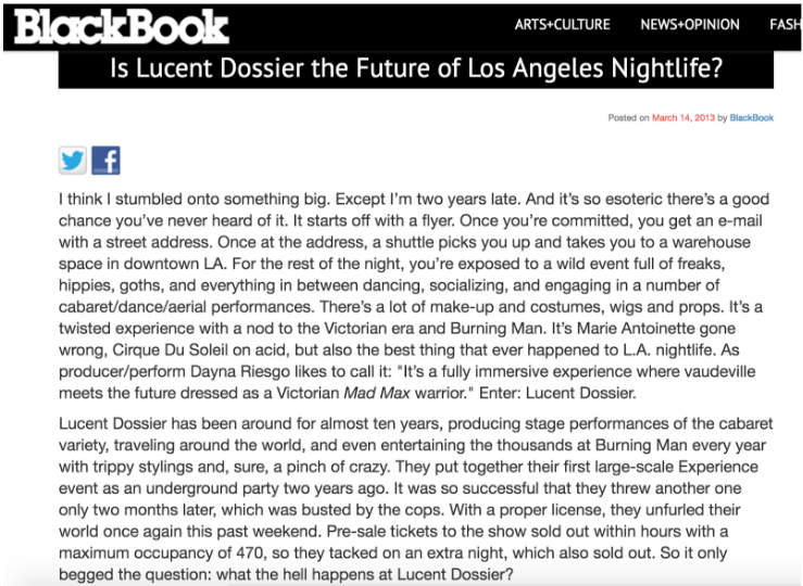 Is Lucent Dossier The future of Los Angeles Nightlife? 