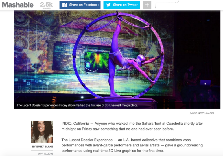 roundbreaking performance using real-time 3D Live graphics