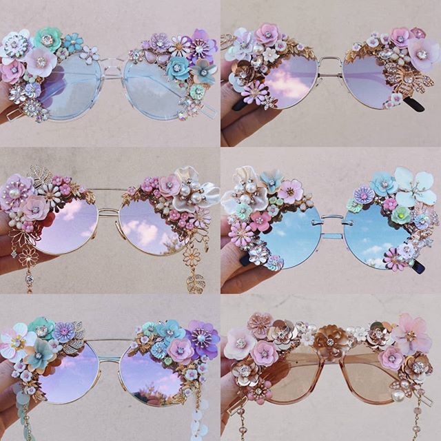 I've been getting asked a lot about making some more pimped out sunnies.. So thought I'd sell some of my favorite pairs that I had been holding onto from the start of the year! The gold pair down the bottom are freaking amazing on and the rainbow one