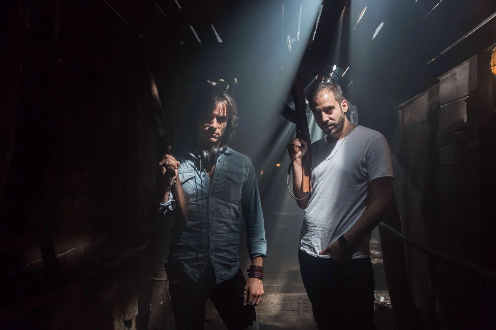 En la fotografía, Gerardo Herrero y Rafael Reparaz en un momento del rodaje.
