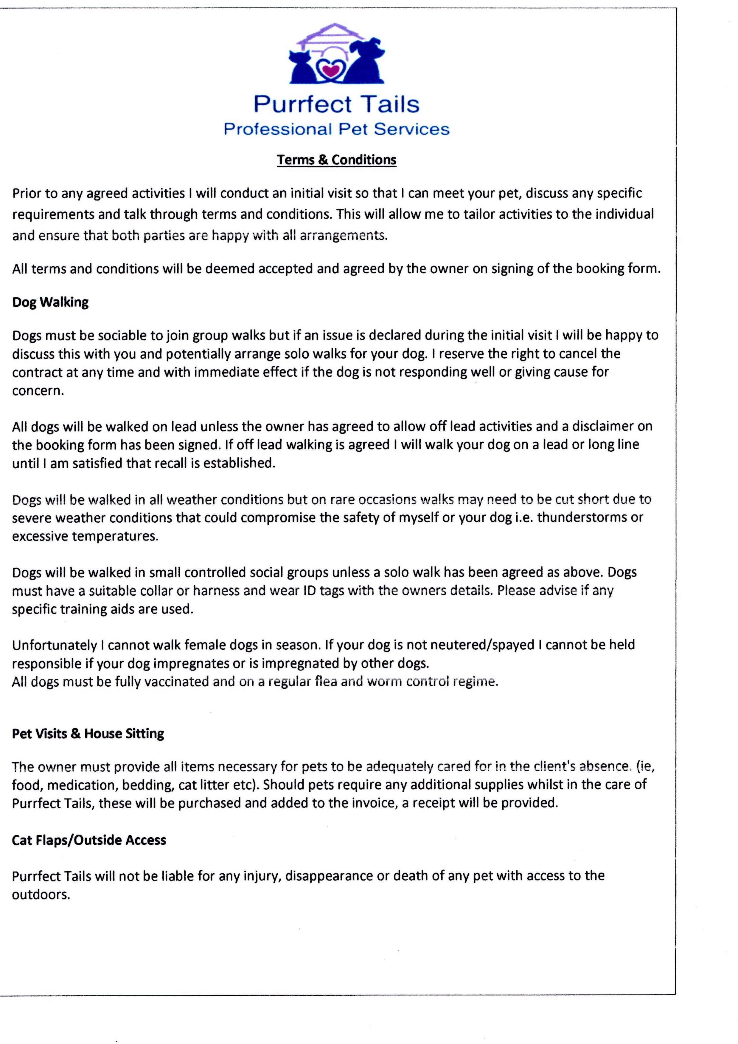 dog walking contract uk