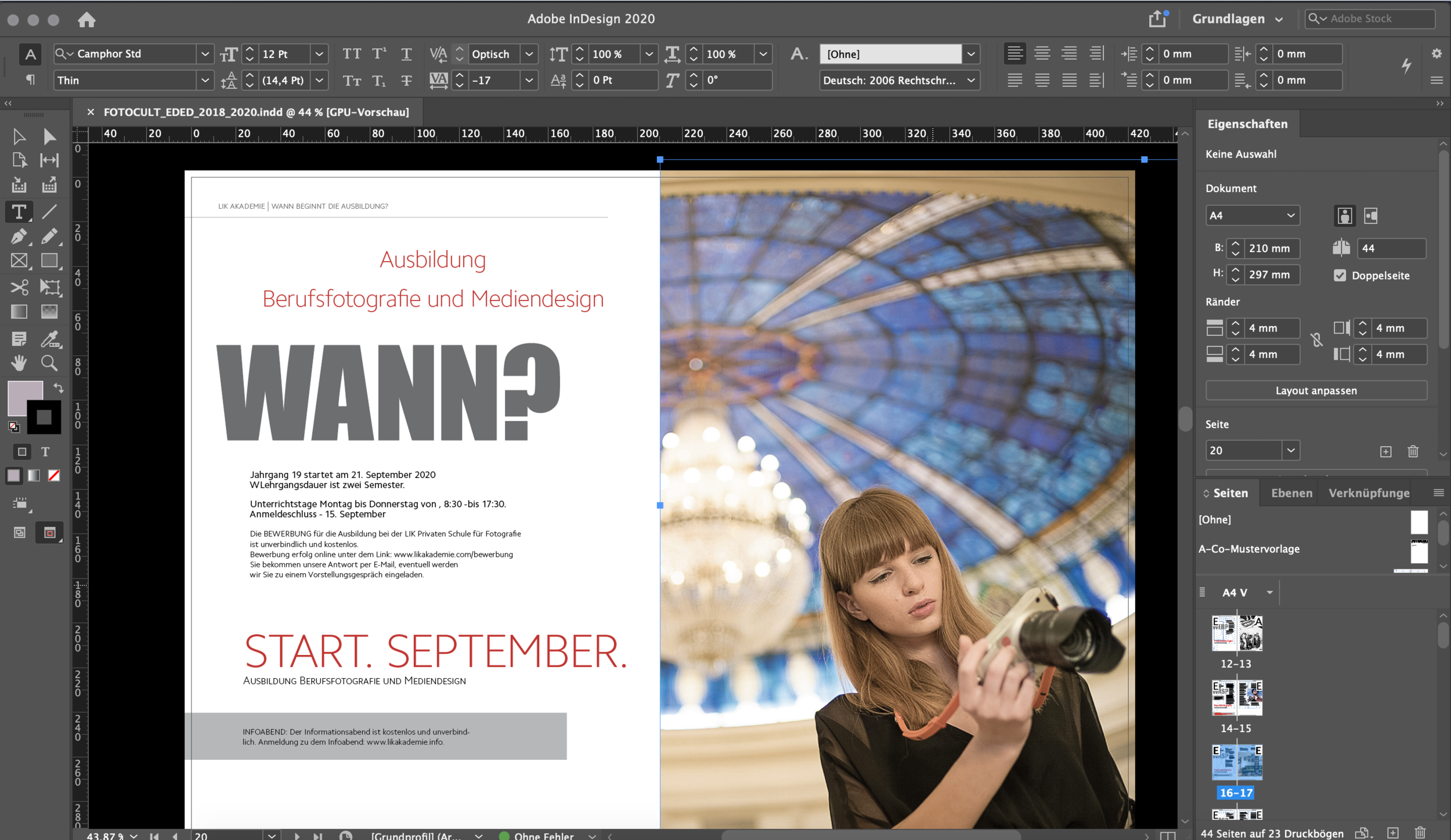 Adobe InDesign online lernen