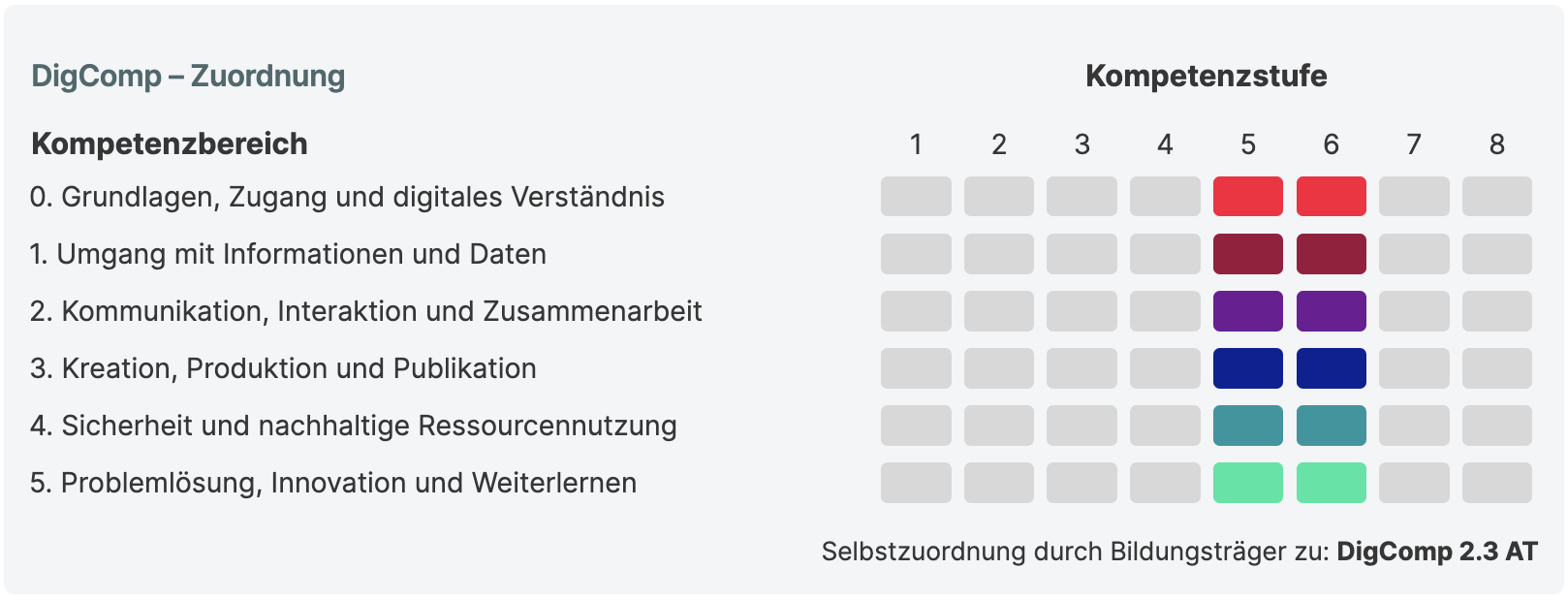 DigComp – Zuordnung