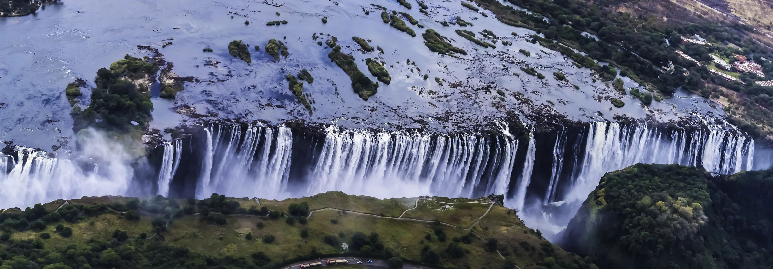 Victoria Falls from helicopter