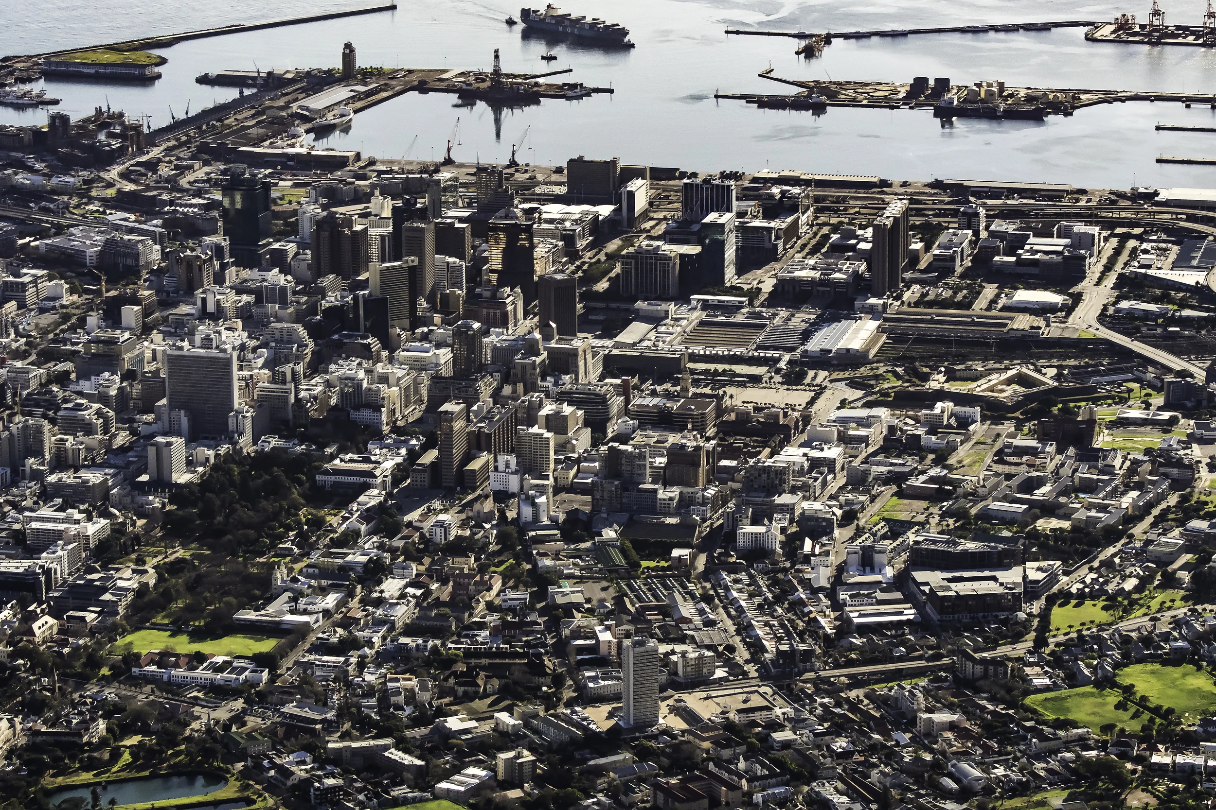 Part of Cape Town, viewed from Table Mountain