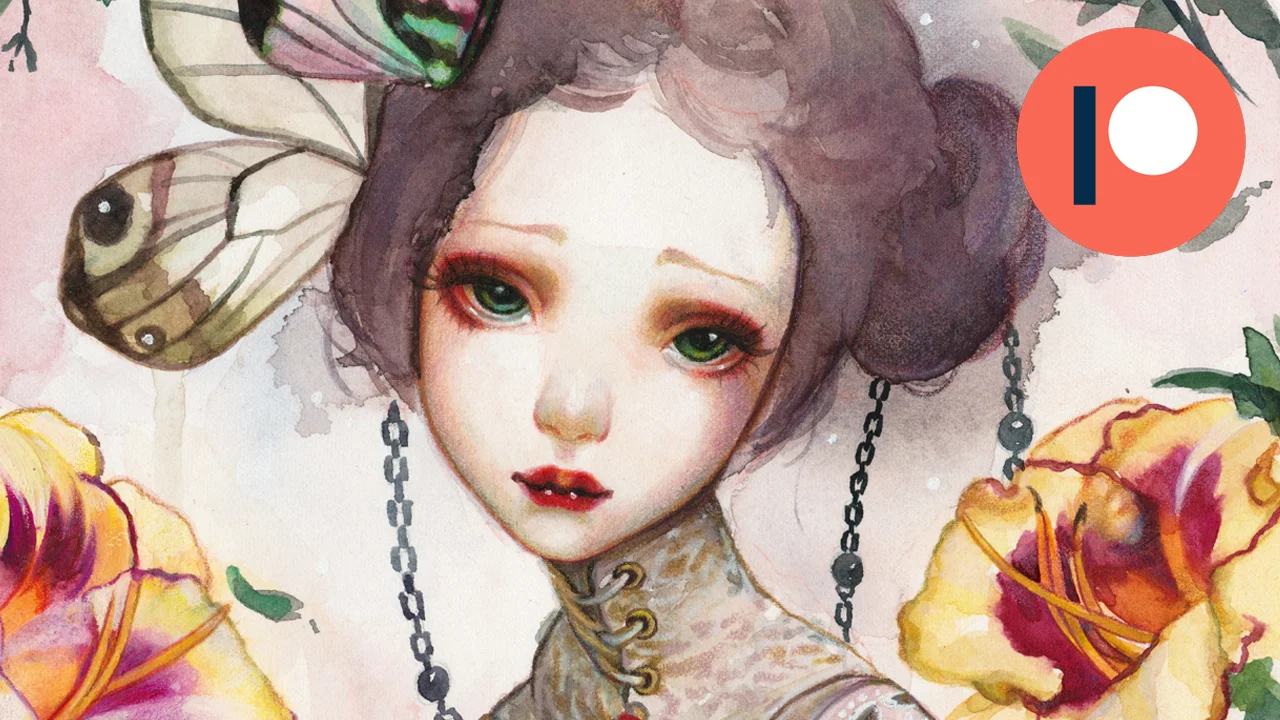 Full Painting Process: Watercolor, Color Pencils & Gouache