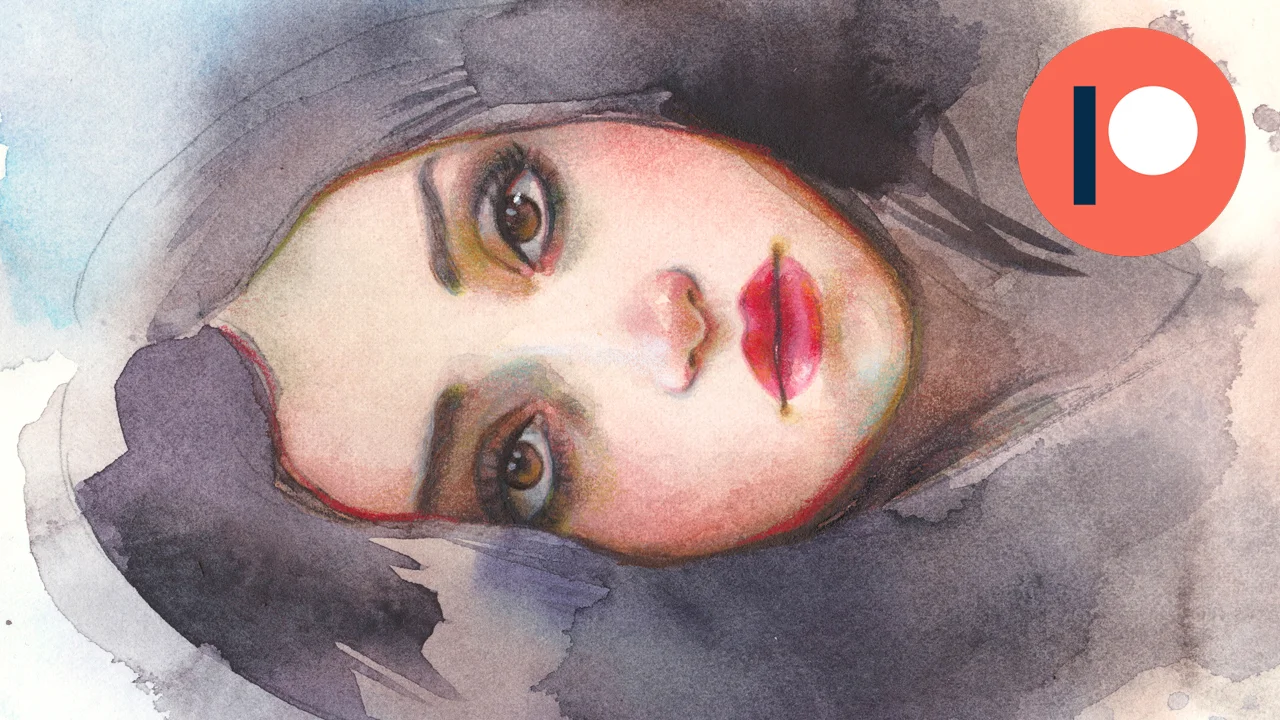 Watercolors + Color Pencils Portrait Study