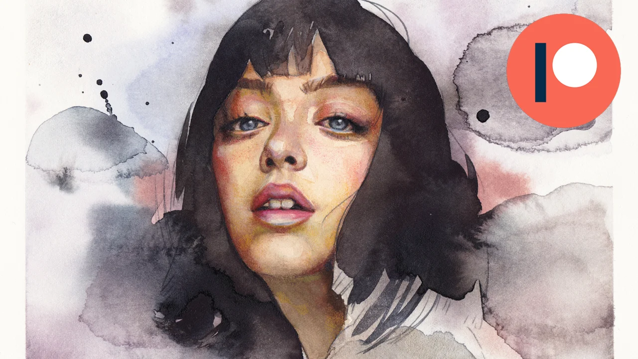 Watercolors + Color Pencils Portrait Study