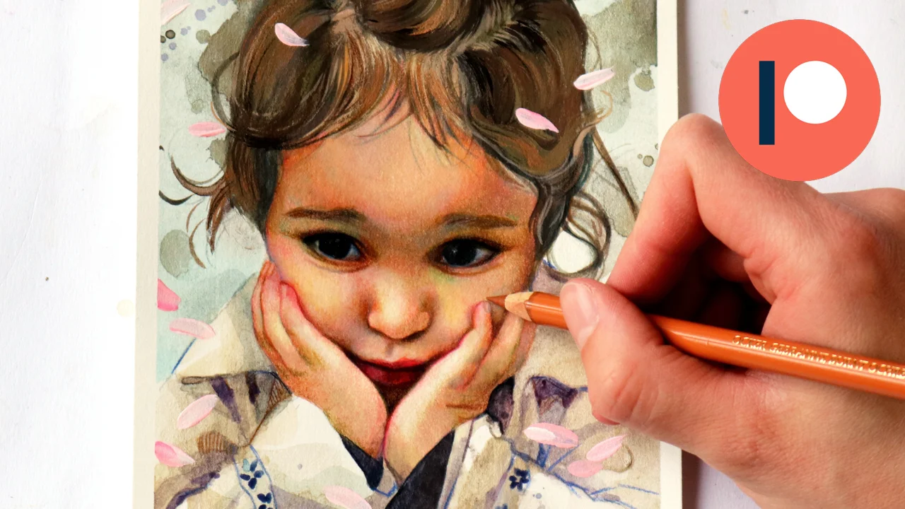 Full Painting Process: Watercolors, Color Pencils & Gouache // Zeynep