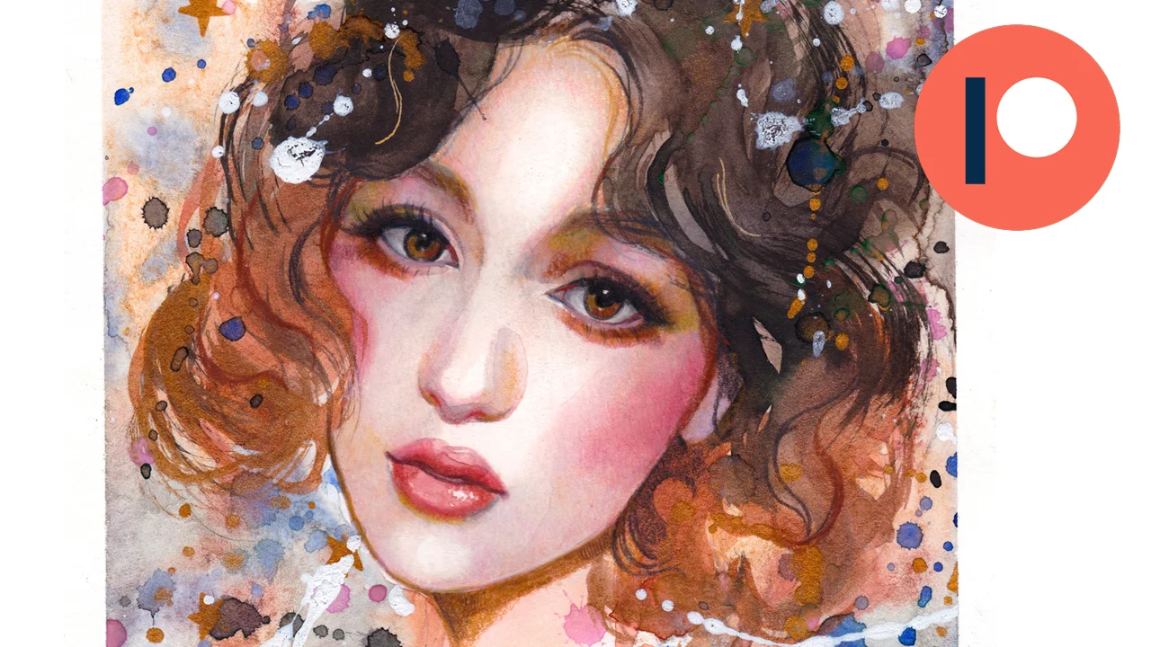 Beginner Portrait Tutorial with Watercolors and Color Pencils!