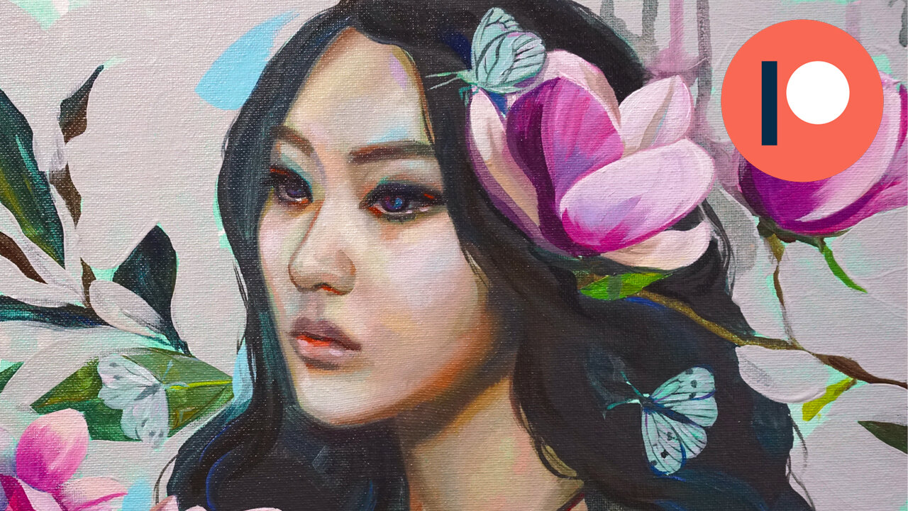 Complete Portrait Painting Lesson with Acrylics & Oils
