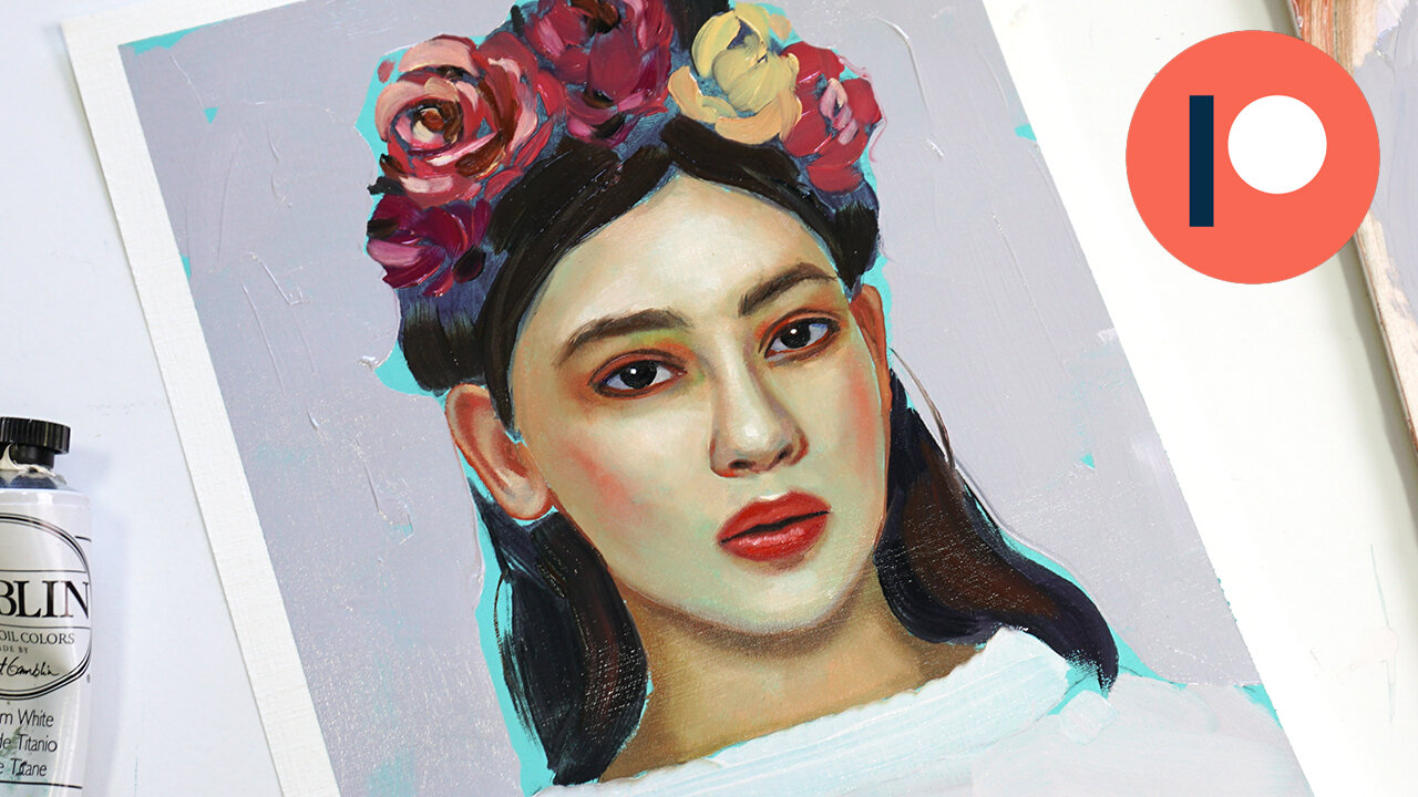 Alla Prima Portrait Lesson // Frida Kahlo inspired!