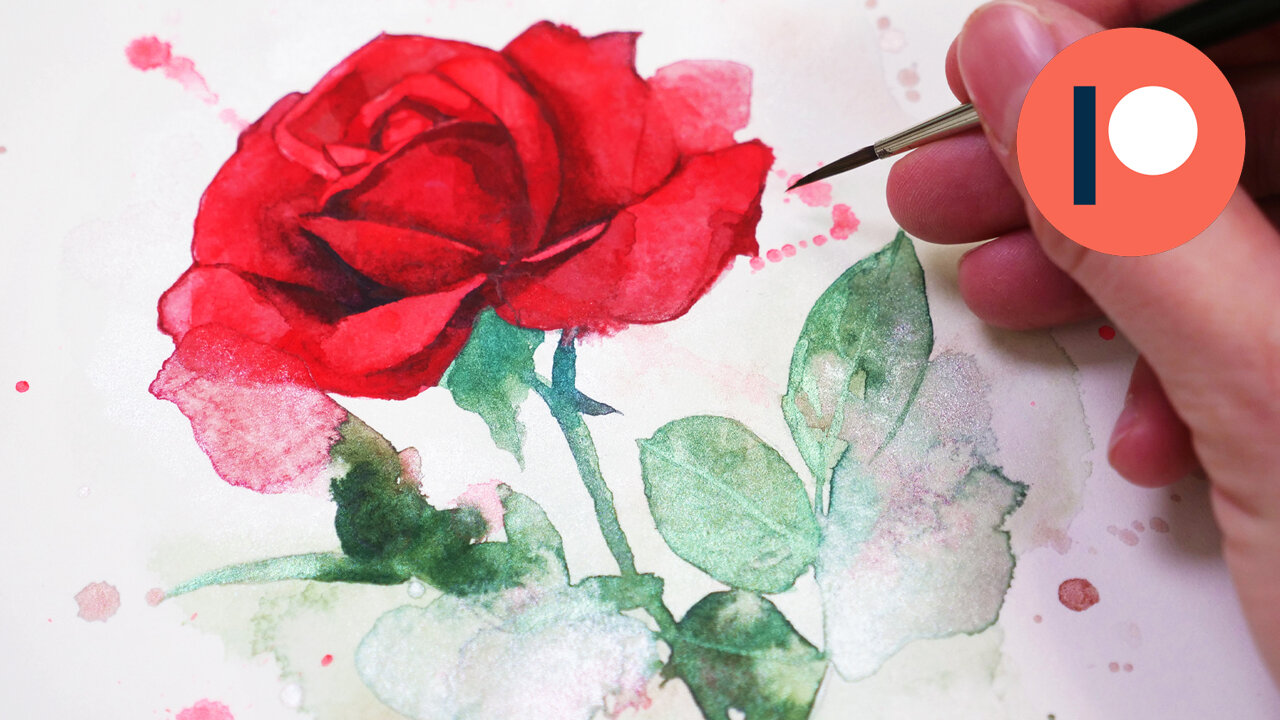 How to paint a Yellow Red Rose with Watercolors! Beginner friendly