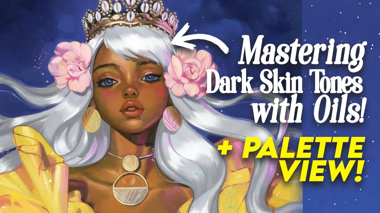 Mastering Dark Skin Tones with Oils! 🎨 Palette View & Hair, Dress, Background (Sims 4 💎)