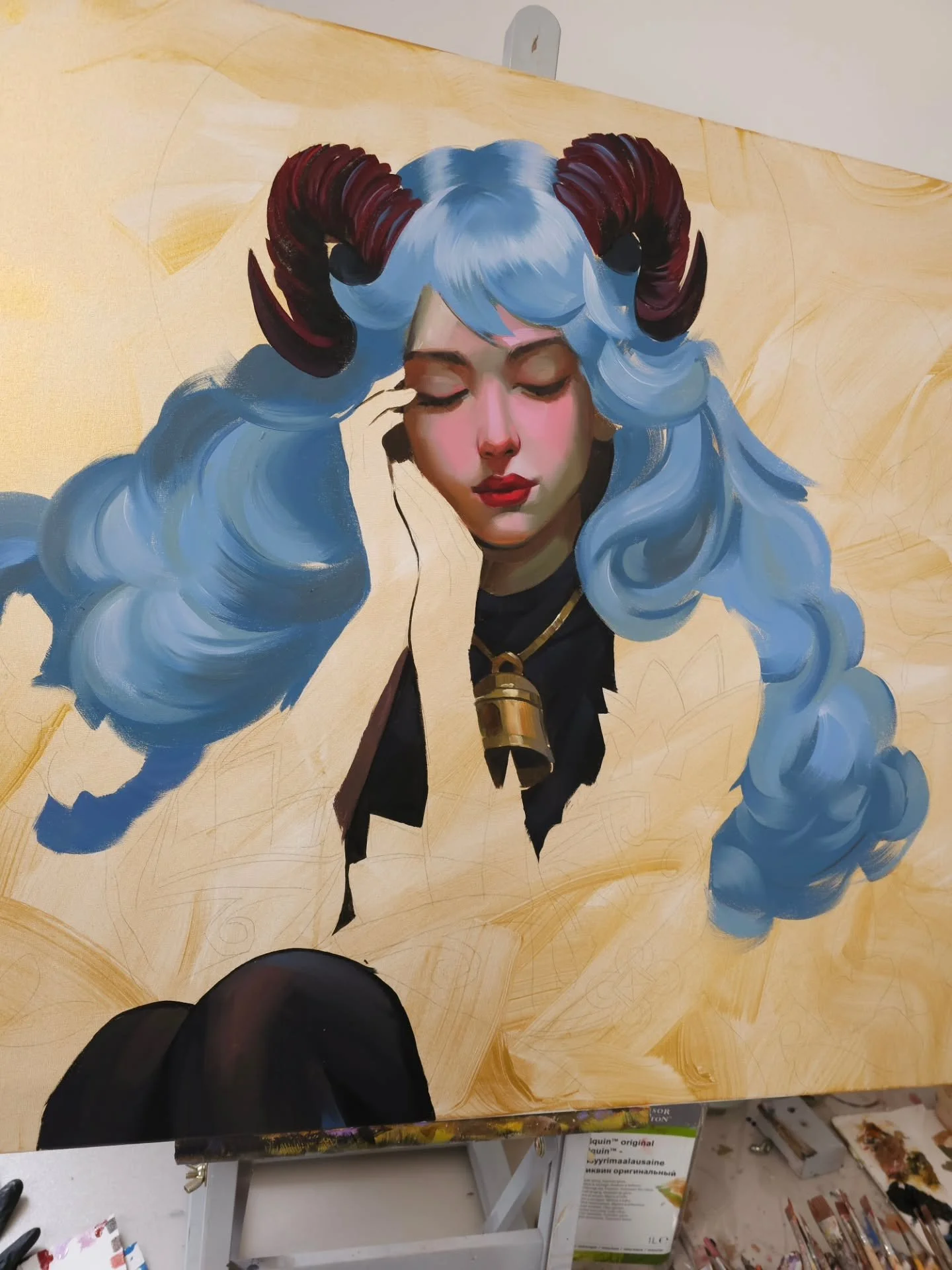 So happy with the progress of my newest commission for my biggest art collector 💘🥹 I can't wait to finish this painting - it's actually a video game character, if you don't know which one stay tuned for the reveal once it's finished! 💃
#oilpaintin