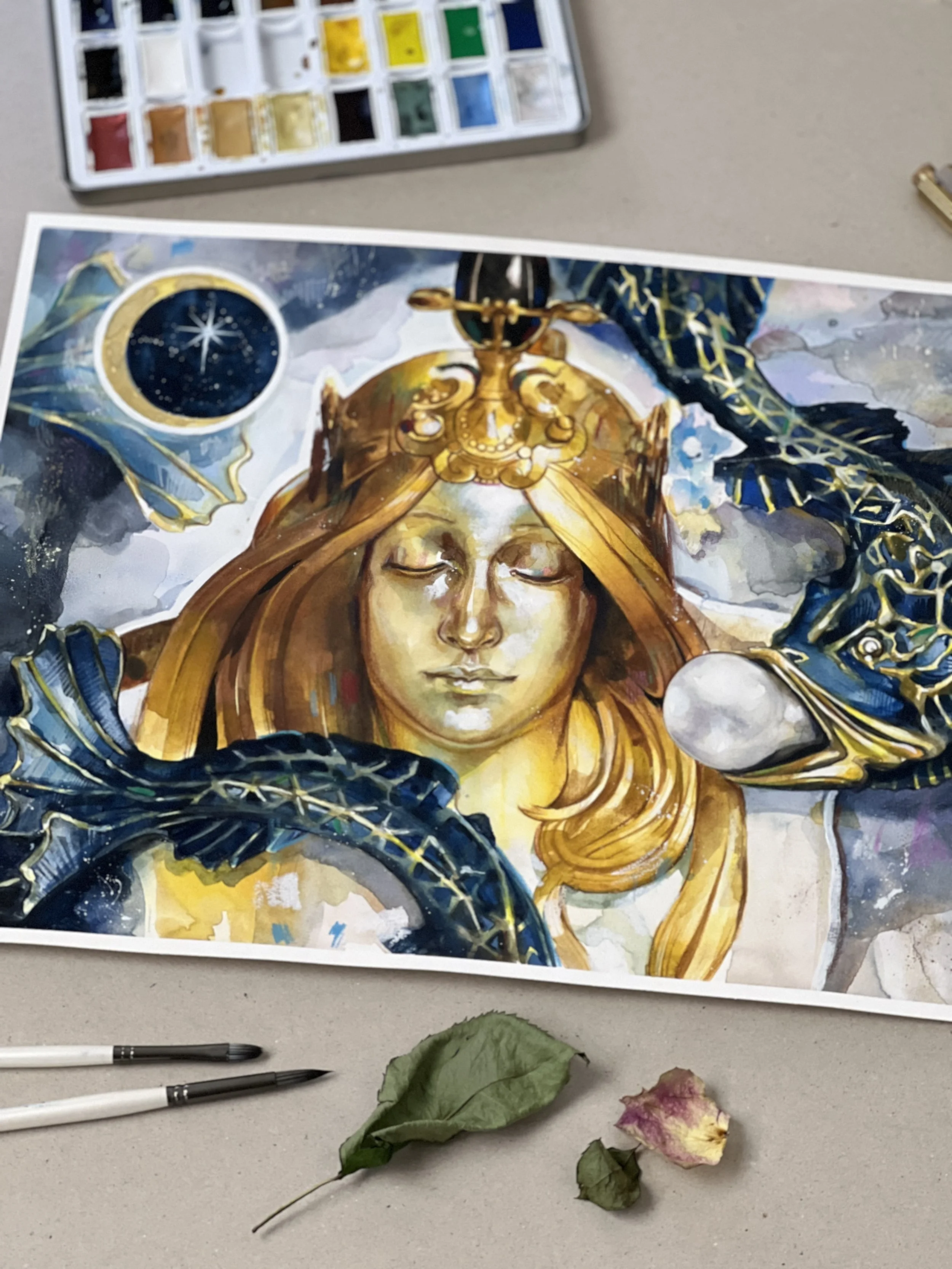 How to paint Metal with Watercolors and Mixed Media + Full StepByStep