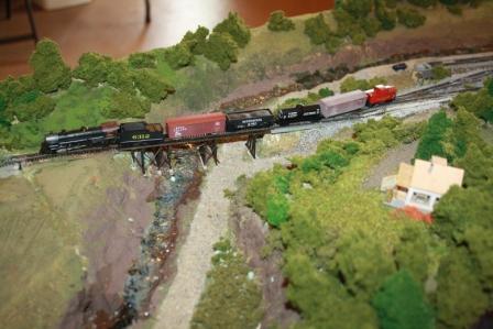 Train leaving Melrose going up the grade.
