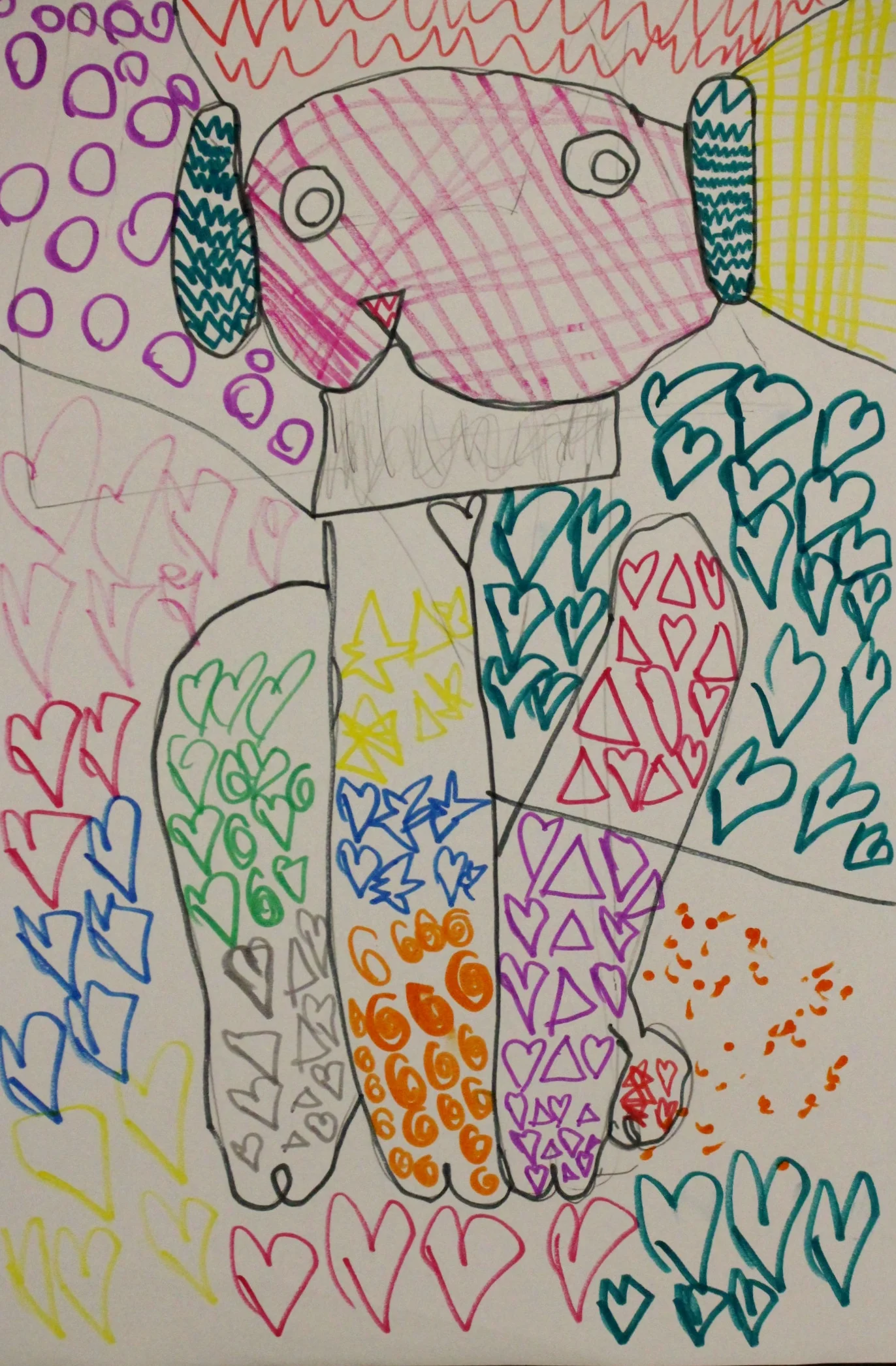 First Grade: Melany Haro (Romero Britto Inspired Art: Work In Progress)