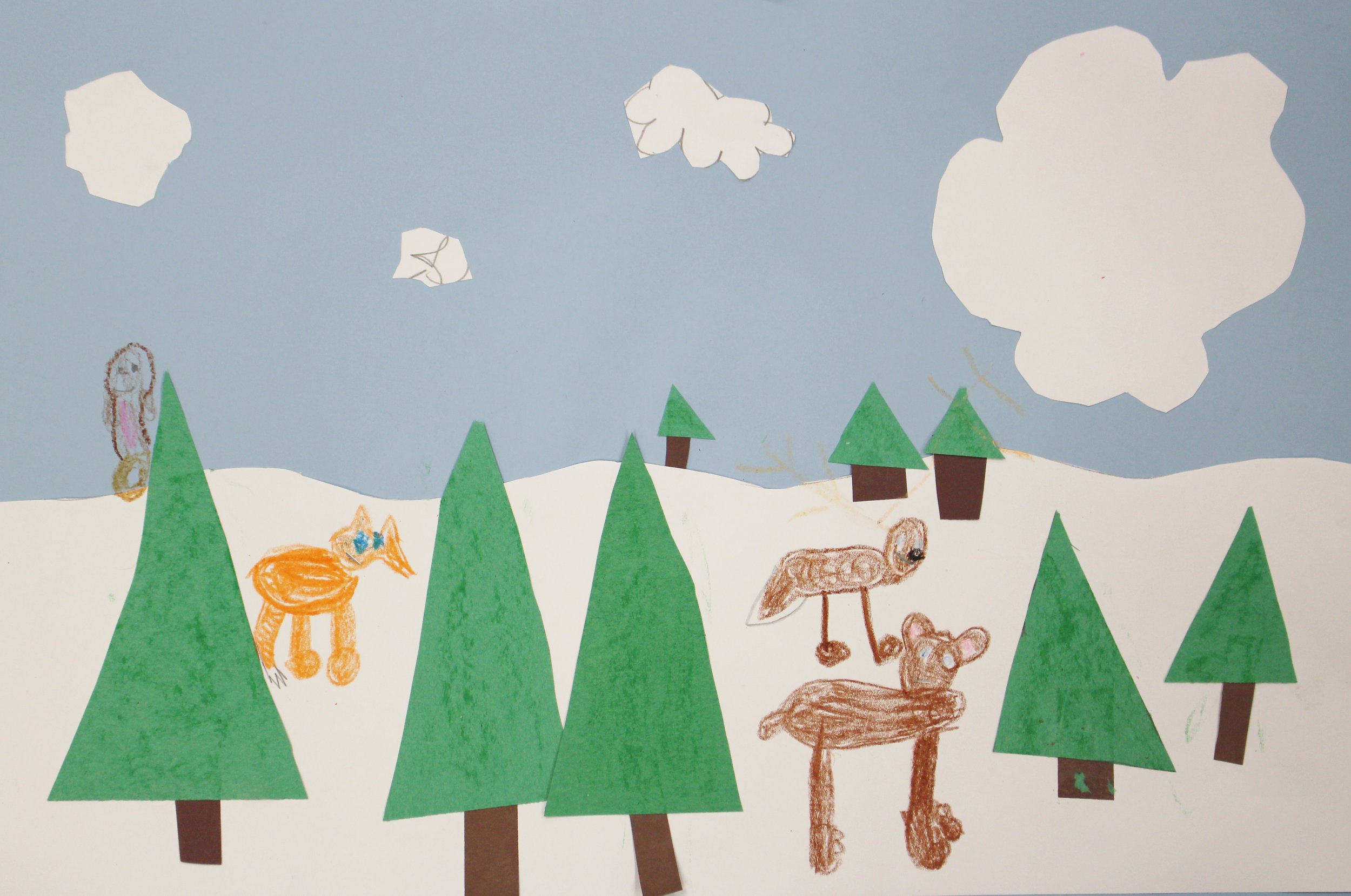 First Grade: Brooke Beever (Winter Landscapes-Work in progress)