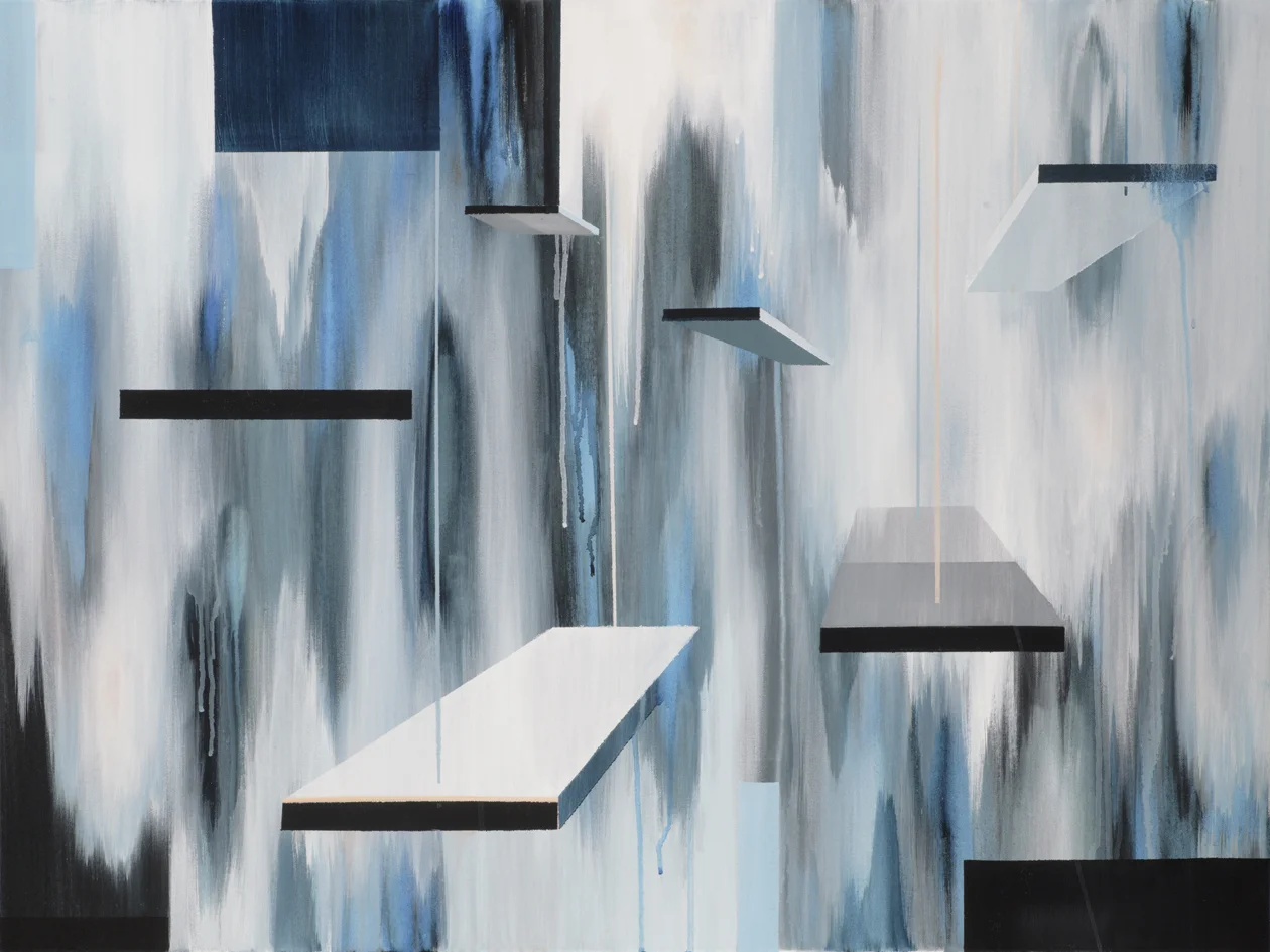 Available Painting: Dark Paradise, Glass Swings VIII, Acrylic on Canvas, 30x40 inches