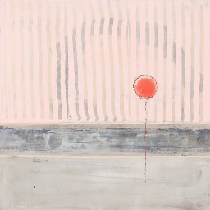 A Fragile Parity, Oil and Cold Wax on Panel, 10x10 inches, White Wood Box Frame