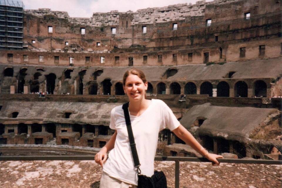 Teressa at the Coliseum in Rome in 1998