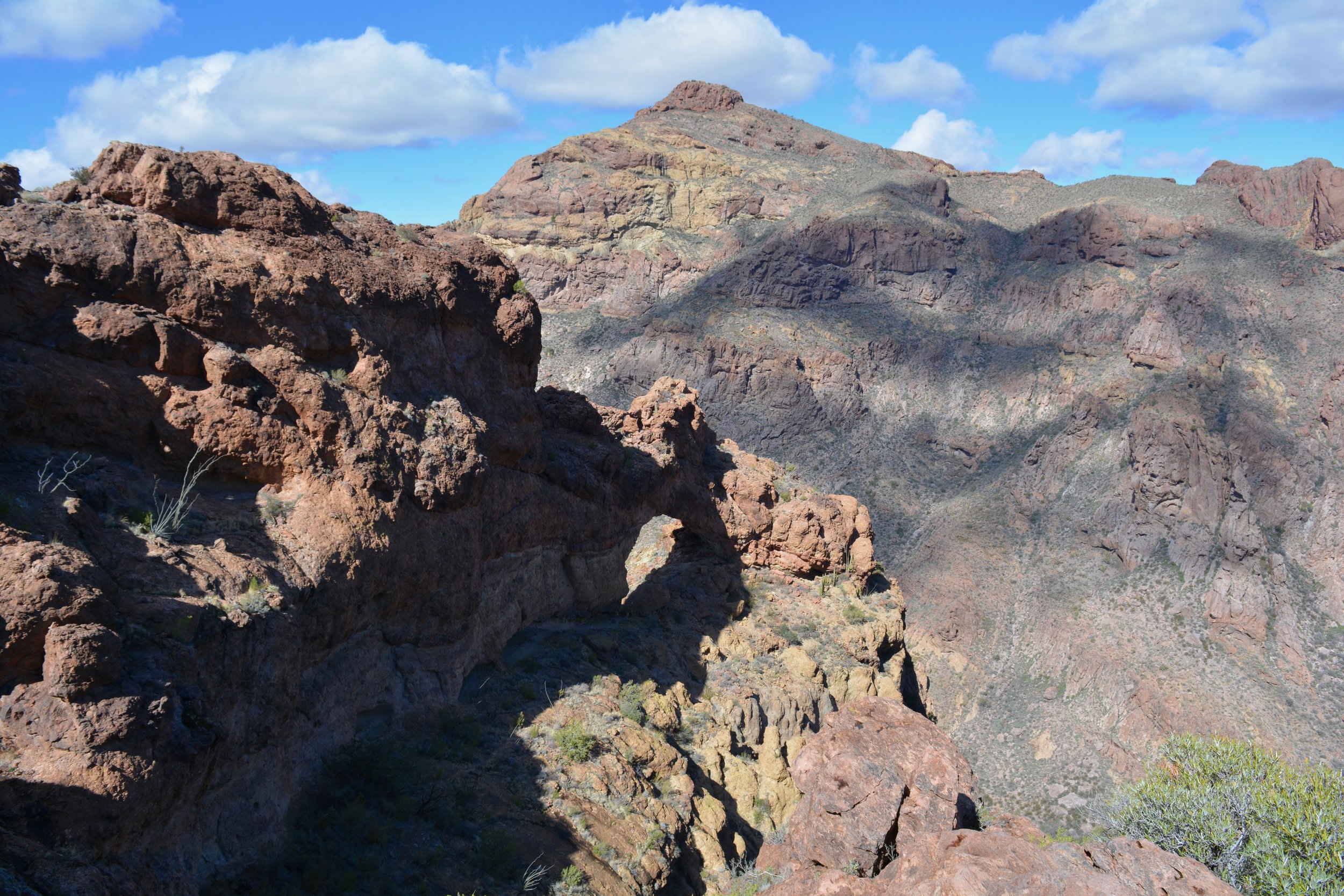 View of the arch from where I hiked to, way up in the canyon