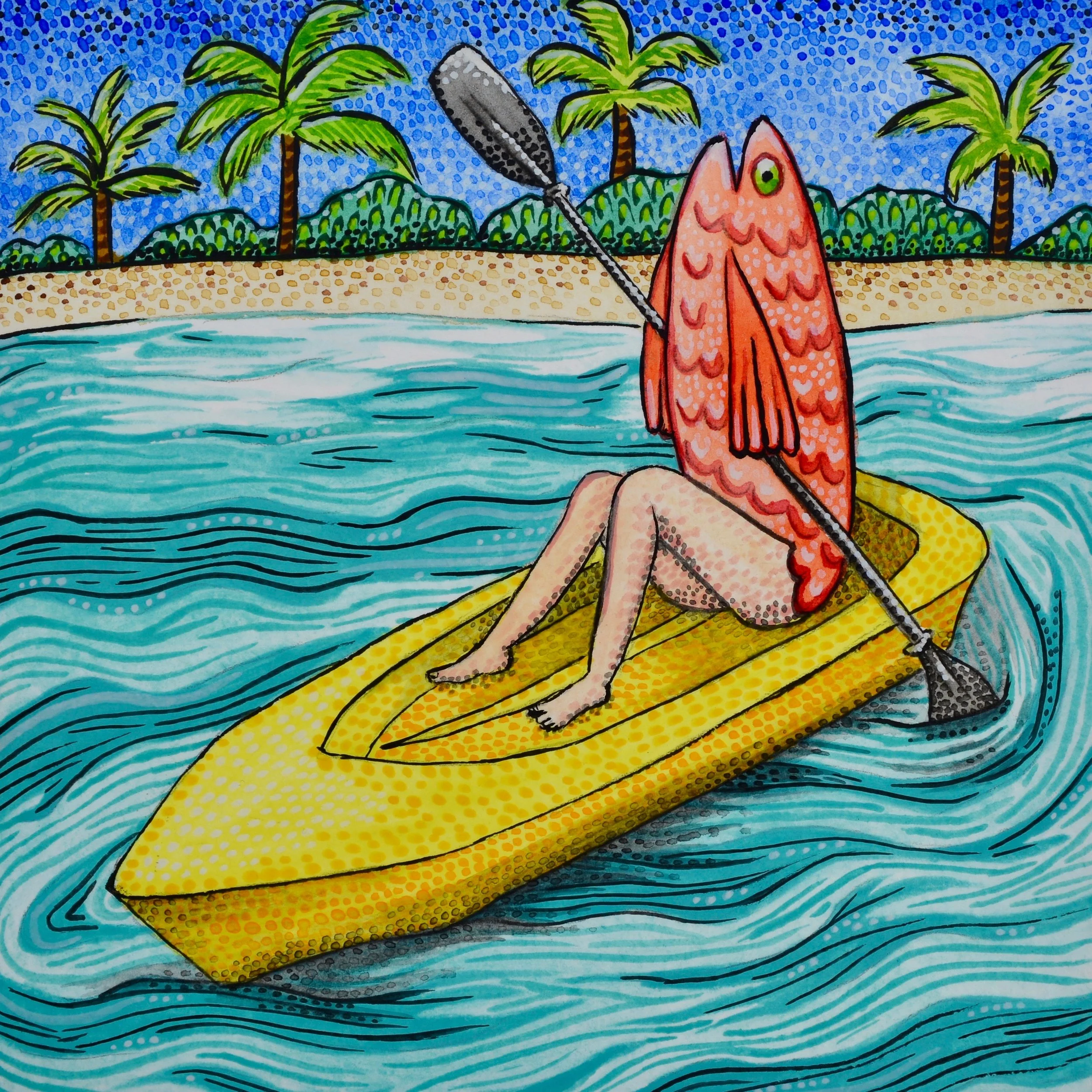 El Pez está en un Kayak