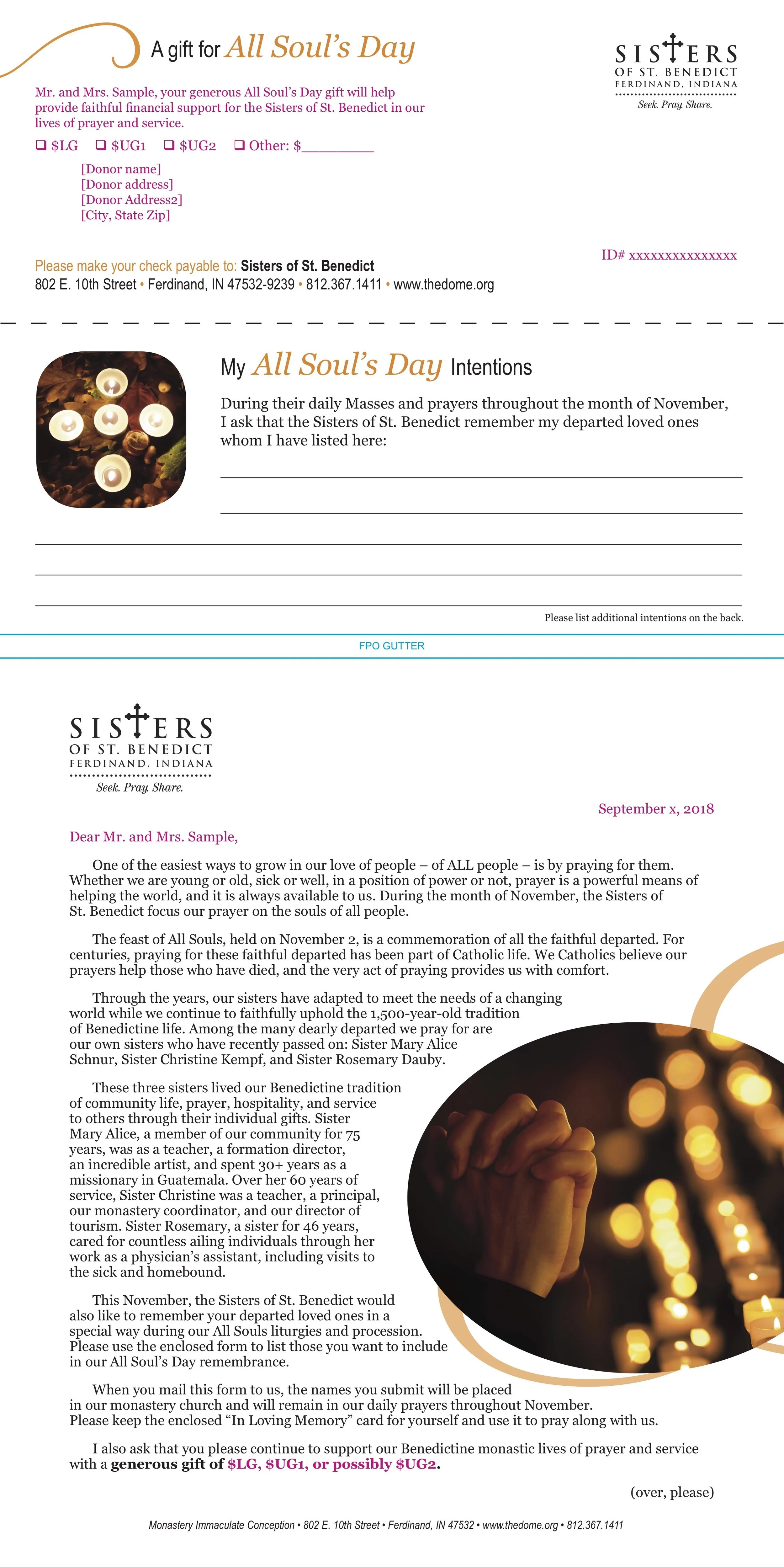 Mail Appeal for the Sisters of St. Benedict
