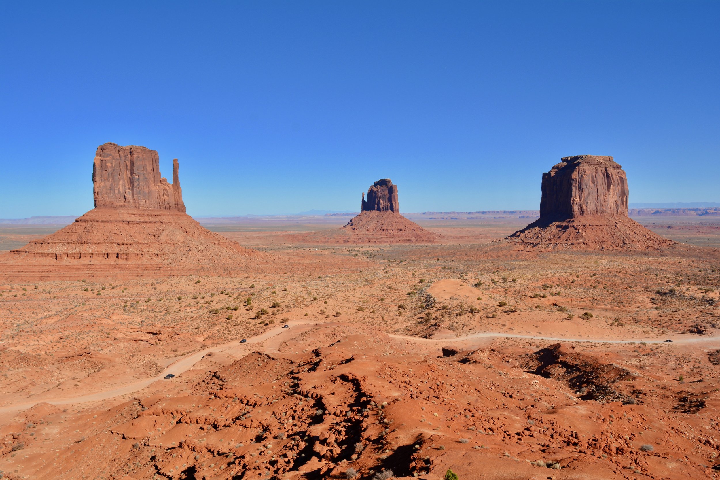 The iconic scenery at Monument Valley