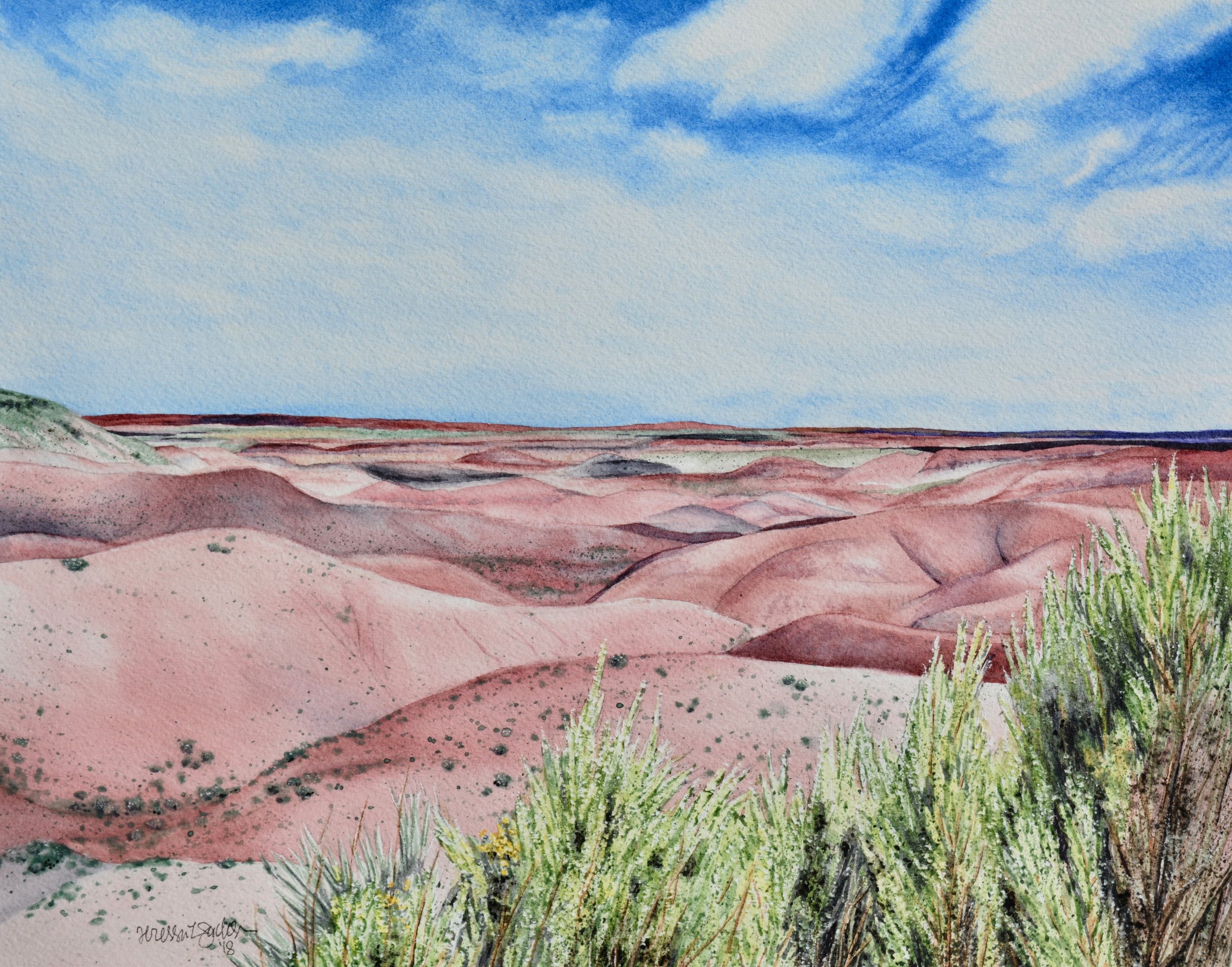 “Painted Desert²” On exhibit at Raices Taller 222 Art Gallery until February 23, 2019 14x11”