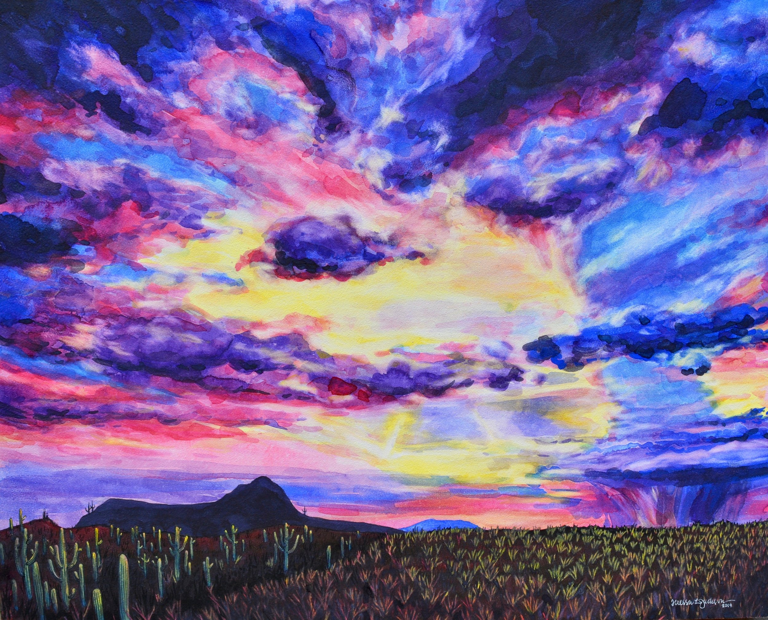 “The Birthday Party” 20x16” on 2” cradled Aquabord This piece is on hold for exhibition and sale at my solo show at Agua Caliente Ranch House Gallery in Tucson, AZ, from 3/21/2020 - 4/22/2020.