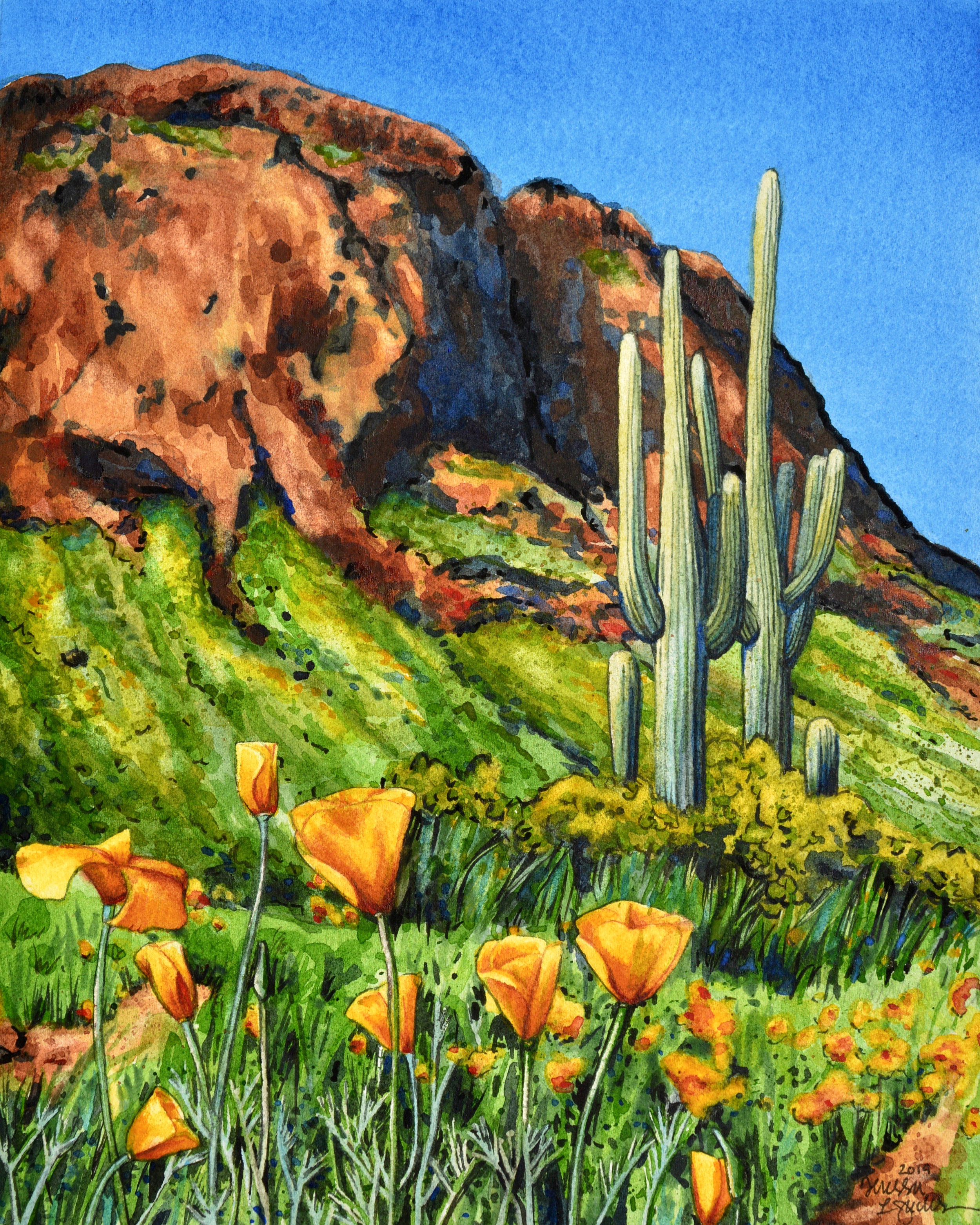 “Picacho Spring” 8x10” watercolor on Fabriano 300 lb. paper For sale as of this blog posting - visit my online shop to purchase.